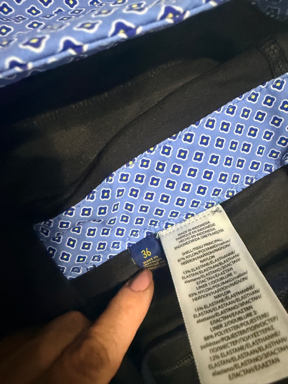 Ralph Lauren Blue Geometric Print Hybrid Shorts - Picture 7 of 7